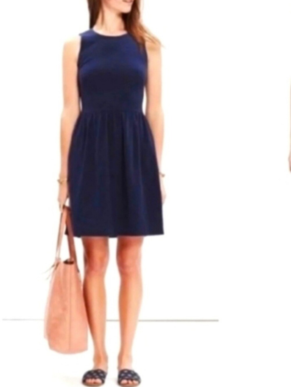 Madewell Sleeveless Afternoon Fit and Flare Dress Navy Small